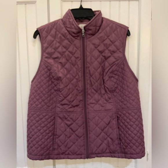 Women’s Zip Mauve Quilted Vest -  Croft & Barrow Size PXL - Picture 1 of 7